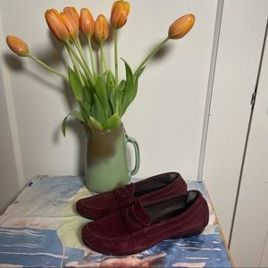 Munro Penny Loafers US Made Burgundy Nubuck